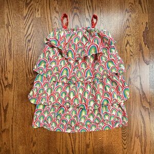 Tucker + Tate Ivory Egret Rainbow Stacked Tiered Dress 8